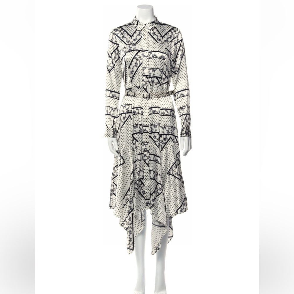 Ganni silk blakely shirt dress